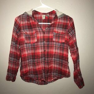 Cropped Hooded Flannel